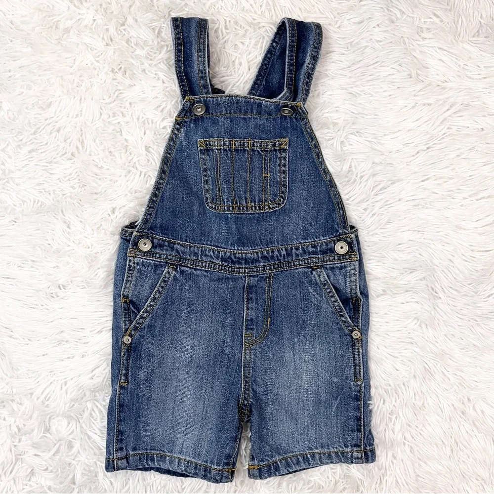CHILDREN’S PLACE Toddler Girls Blue Denim Jean Shortalls 3T